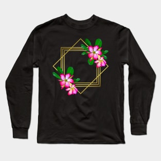 Desertrose drawing with graphik - Flower in Kenya / Africa Long Sleeve T-Shirt